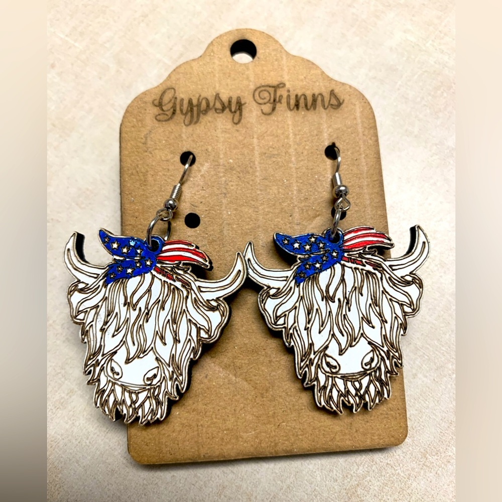 Hand crafted Highland cow earrings